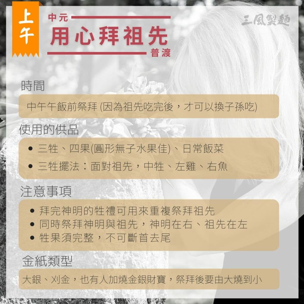 中元節-祭拜祖先的方法